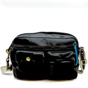 COACH~HAMPTON 5993~OVERNIGHT BAG~BLACK~SUEDE TRIM